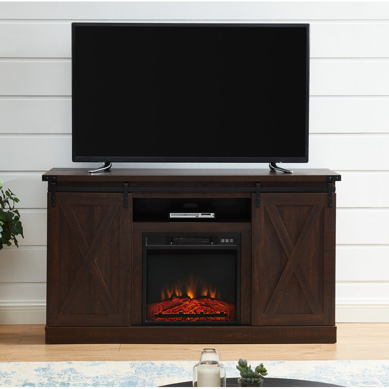 Gracie Oaks Bradner TV Stand for TVs up to 65" with Electric Fireplace